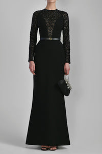 Her Trove - Crystal beaded canton crepe dress