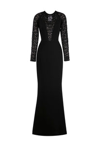Her Trove - Crystal beaded canton crepe dress