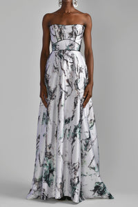 Her Trove - Printed mini jacket with strapless printed dress