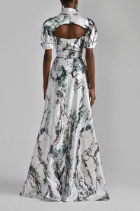 Her Trove - Printed mini jacket with strapless printed dress