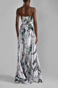 Her Trove - Printed mini jacket with strapless printed dress