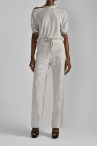 Her Trove - Jersey knit blouse with straight fit pants