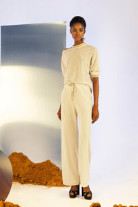 Her Trove - Jersey knit blouse with straight fit pants