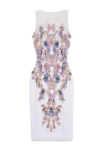 Her Trove - Chromatic beaded dress with printed jacket