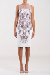 Her Trove - Chromatic beaded dress with printed jacket