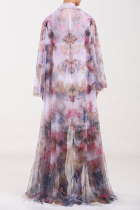 Her Trove - Chromatic beaded dress with printed jacket