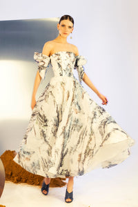 Her Trove - Printed gazar midi dress