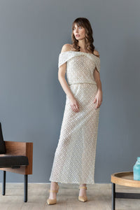 Her Trove - Blouson top belted beaded dress