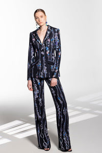 HerTrove-Printed crepe jacket with pants