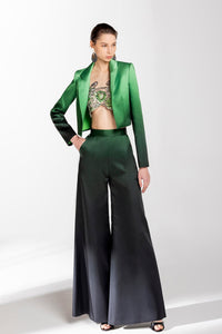 HerTrove-Gradient suit with beaded mini top