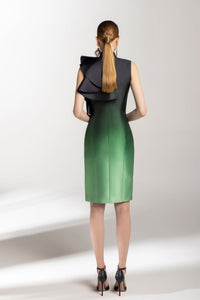 HerTrove-Side ruffled gradient short dress