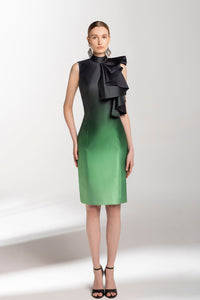 HerTrove-Side ruffled gradient short dress