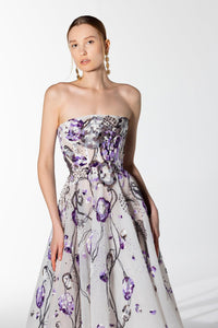 HerTrove-Strapless beaded midi dress