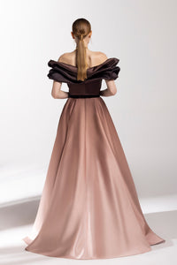 HerTrove-Off shoulder beaded gradient dress