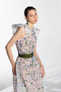 HerTrove-Fully beaded sleeveless tulle dress