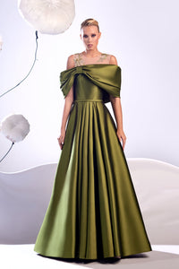 HerTrove-Bow detailed pleated gown