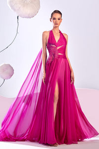 HerTrove-Cut out bodice flowy moussline dress