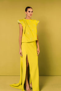 HerTrove-Loose bodice crepe dress