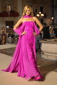 HerTrove-Chiffon and feather dress