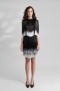 HerTrove-Beaded collar tassel dress