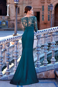 HerTrove-Embroidered bodice ruffled skirt mermaid gown