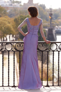 HerTrove-Beaded bodice jacquard dress