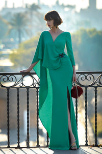HerTrove-Mermaid dress with semi cape