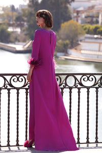 HerTrove-High-low crepe cape with pants