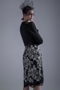 Satin top with short floral skirt - HerTrove