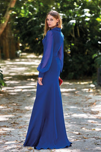 HerTrove - Chiffon sleeves crepe dress