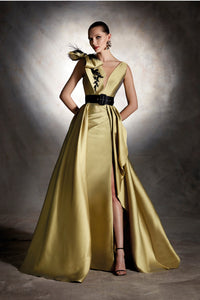 HerTrove - Sleeveless Jacquard dress with appliques