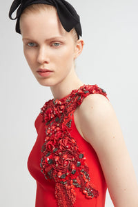 One sleeve crepe and georgette gown - HerTrove