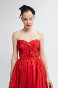 Pleated corset top wide princess dress - HerTrove