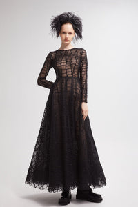 Geometrical shapes embroidered dress - HerTrove