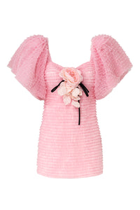 Mini tulle ruffled short dress - HerTrove