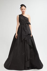 Asymmetric bodice taffeta ballgwown - HerTrove
