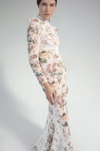 Victorian inspired floral dress - HerTrove