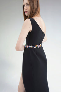 Hellenistic robes inspired floral bead belt dress - HerTrove