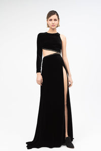 One sleeve high slit dress - HerTrove