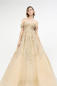 Heart shaped off shoulder princess gown - HerTrove