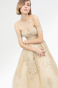 Heart shaped off shoulder princess gown - HerTrove