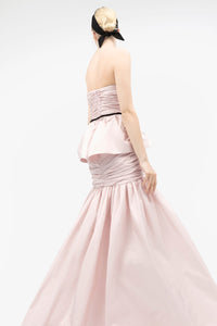 Sleeveless draped taffeta dress - HerTrove