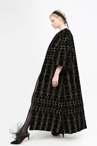 Golden thread velvet coat - HerTrove