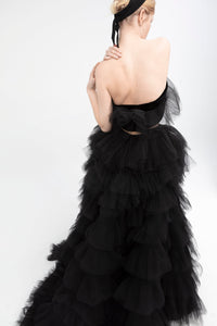 Heart shape crop top with asymmetrical skirt - HerTrove