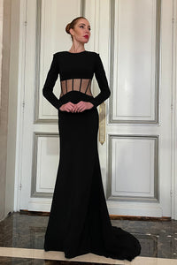 Her Trove - Illusion waistline log sleeves dress
