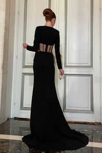 Her Trove - Illusion waistline log sleeves dress
