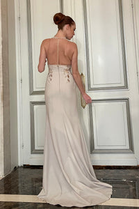 Her Trove - Embroidered bodice high neck dress