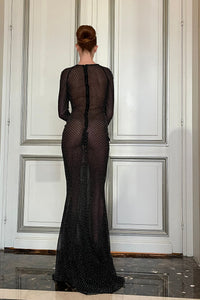 Her Trove - Long sleeves illusion dress