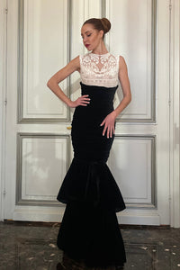 Her Trove - Pafos blouse with velvet skirt