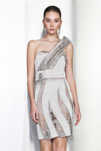 Her Trove - Embellished satin cocktail dress
